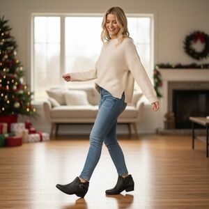 Clarks Adreena Field Leather Ankle Booties with Buckle Accent